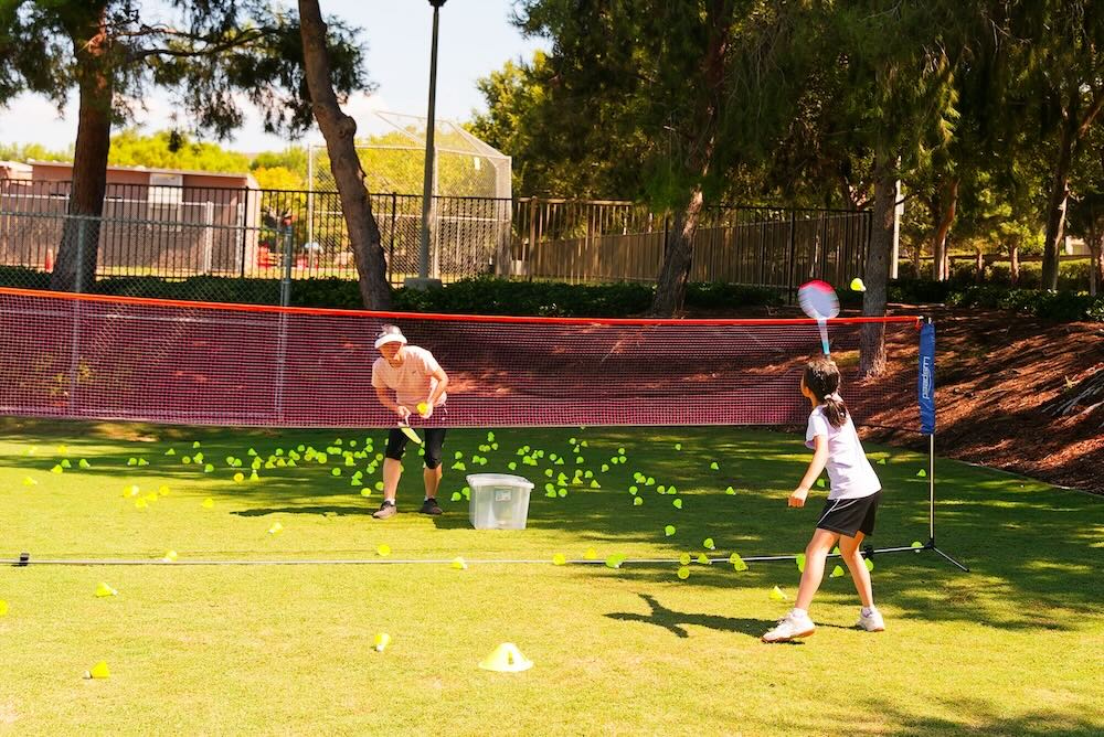 Player working through a coached feeding drill