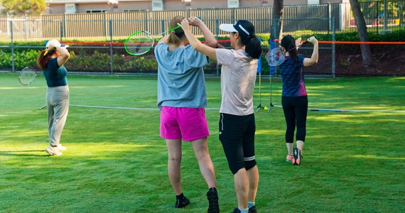 Adult badminton training PureKing Sports Irvine California